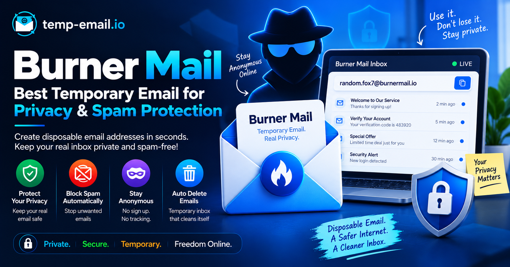 Burner Mail – Best Temporary Email for Privacy & Spam Protection